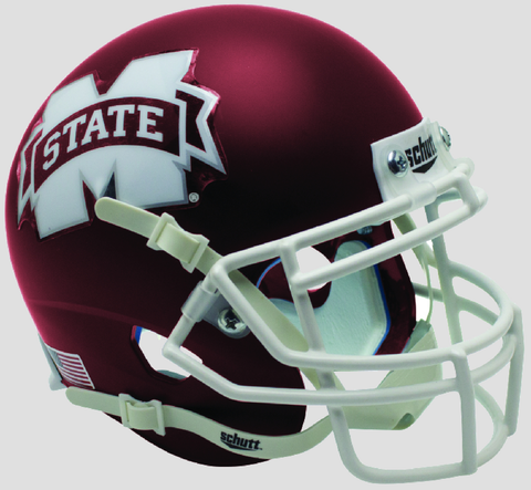 Mississippi State Bulldogs Authentic College XP Football Helmet Schutt <B>Satin Maroon</B>