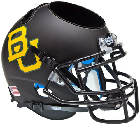 Baylor Bears Miniature Football Helmet Desk Caddy <B>Matte Black</B>