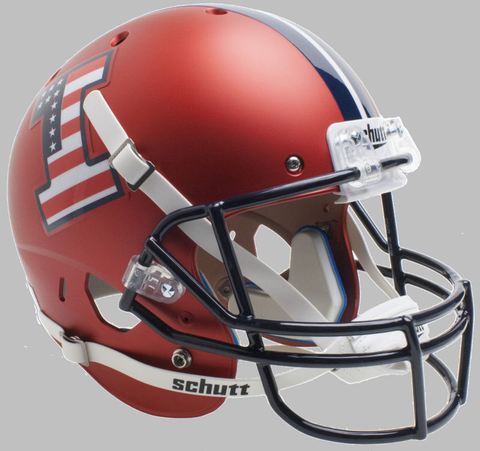 Illinois Fighting Illini Full XP Replica Football Helmet Schutt Satin Orange Flag Decal