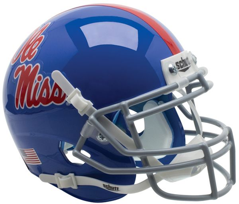 Mississippi (Ole Miss) Rebels Mini XP Authentic Helmet Schutt <B>Powder Blue</B>