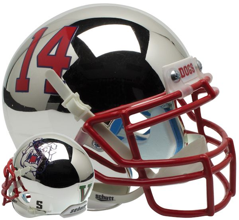 Fresno State Bulldogs Mini XP Authentic Helmet Schutt <B>Chrome</B>