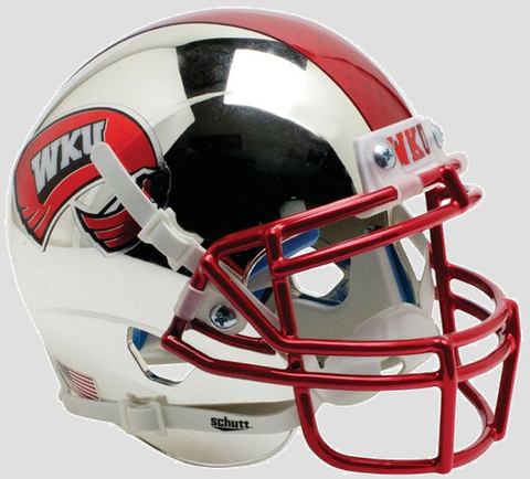 Western Kentucky Hilltoppers Full XP Replica Football Helmet Schutt <B>Chrome with 2 Tone Stripe</B>