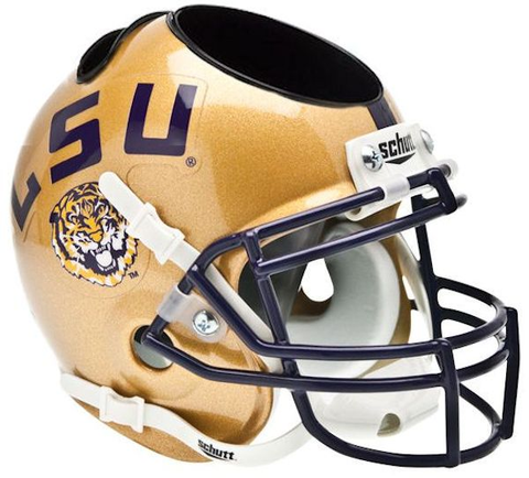 LSU Tigers 2009 Miniature Football Helmet Desk Caddy <B>Gold</B>