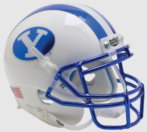 Brigham Young Cougars Miniature Football Helmet Desk Caddy <B>Blue Facemask</B>