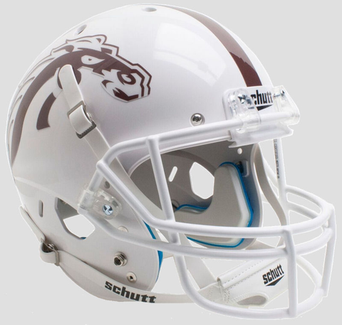 Western Michigan Broncos Full XP Replica Football Helmet Schutt <B>White with White Mask</B>