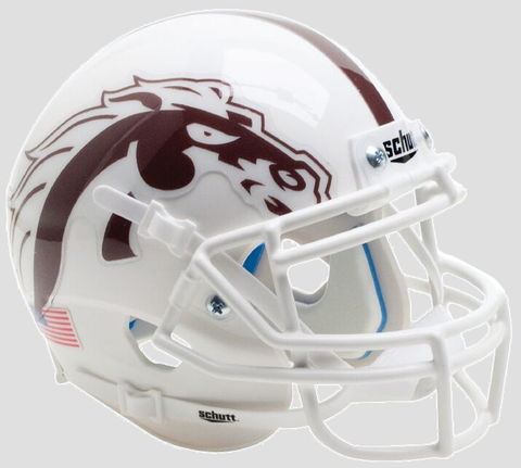Western Michigan Broncos Mini XP Authentic Helmet Schutt <B>White with White Mask</B>