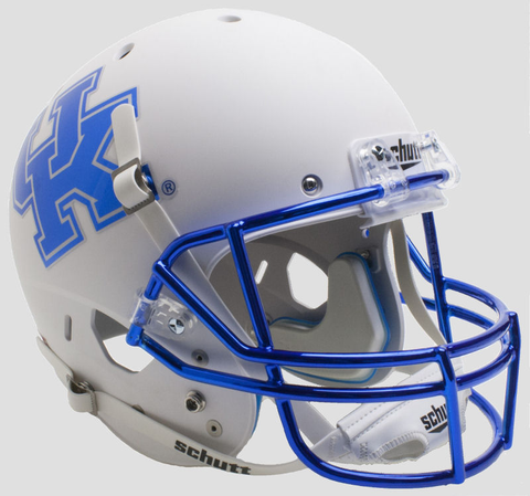 Kentucky Wildcats Full XP Replica Football Helmet Schutt Matte White Chrome Mask