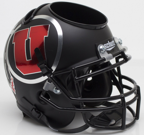 Utah Utes Miniature Football Helmet Desk Caddy <B>Alt 7 Chrome Decal</B>