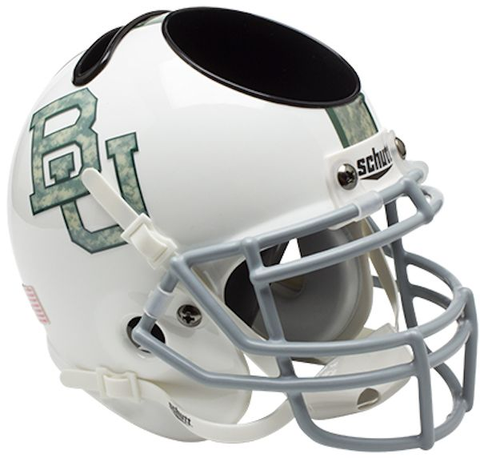 Baylor Bears Miniature Football Helmet Desk Caddy <B>White Camo</B>