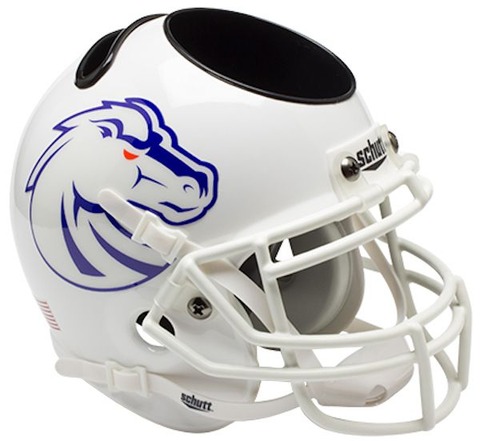 Boise State Broncos Miniature Football Helmet Desk Caddy <B>White</B>