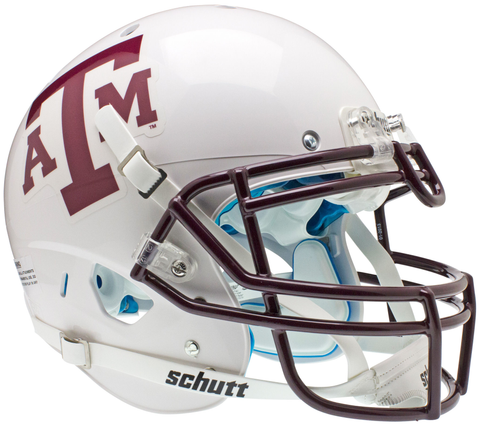 Texas A&M Aggies Authentic College XP Football Helmet Schutt <B>White Maroon Mask</B>