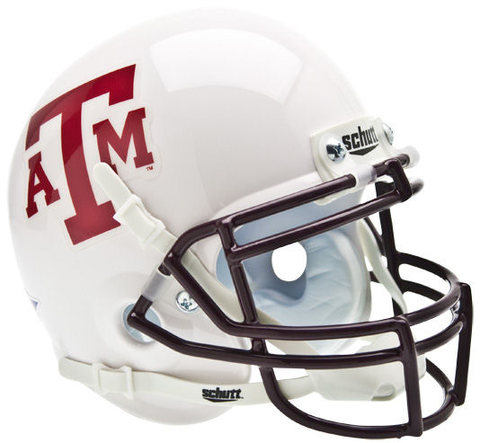 Texas A&M Aggies Mini XP Authentic Helmet Schutt <B>White Maroon Mask</B>