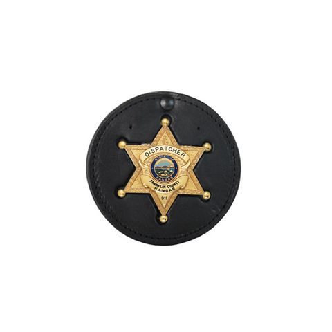 3.75" CIRCLE RECESSED BADGE HOLDER WITH CLIP