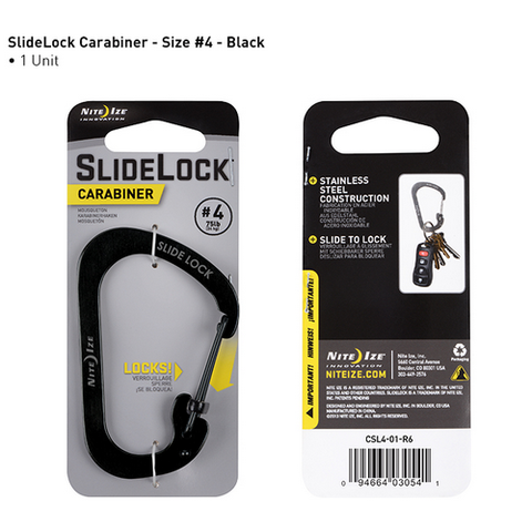 Carabiner SlideLock Steel #4 Black