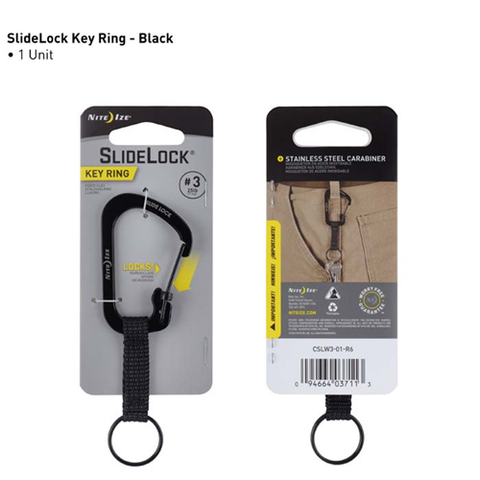 SlideLock® Key Ring - Black