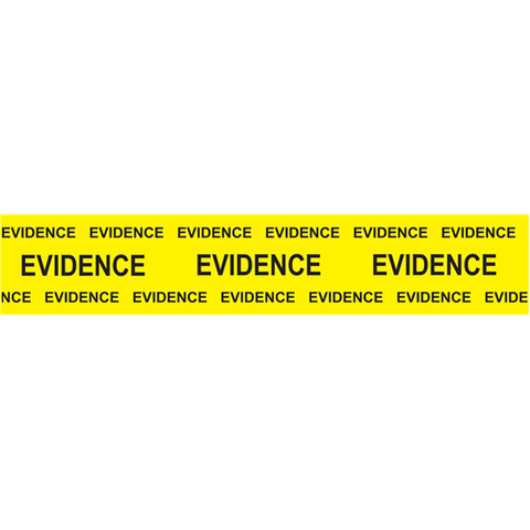 Sirchie - Box Sealing Evidence Tape, yellow printed Black "Evidence", 2" x 165'