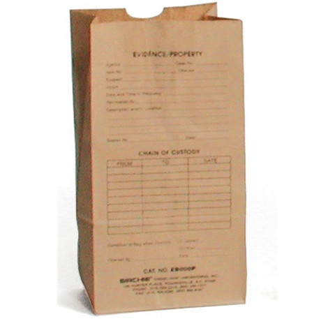 Sirchie - Kraft Evidence Bags, Printed, 5" x 3.125" x 9.875", 100-pack
