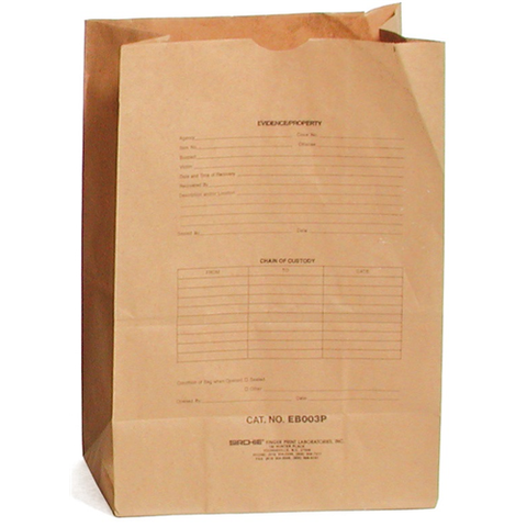 Sirchie - Kraft Evidence Bags, Printed, 12" x 7" x 17", 100-pack