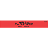 Sirchie - Warning! Sealed Evidence Seals, Red w- Black printing 1" x 7"  100-roll