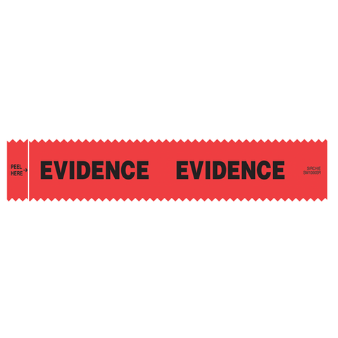 Sirchie - SIRCHMARK™ Evidence Integrity Strips Red w- Black "Evidence" 1-3-8" x 7"  100-box