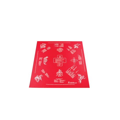 5IVE STAR-HANDKERCHIEF, 1ST AID SURVIVAL, RED