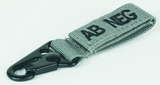 Embroidered Blood Type TAgs with Velcro and Metal Clip