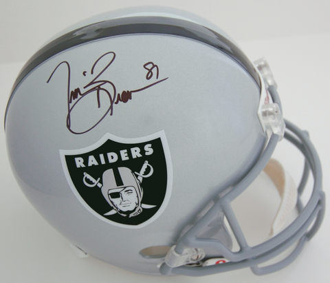 Tim Brown Oakland Raiders Autographed Full Size Replica Helmet