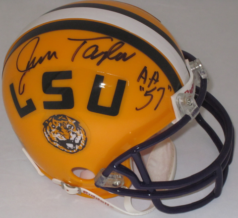 Jim Taylor LSU Tigers Autographed Mini Helmet