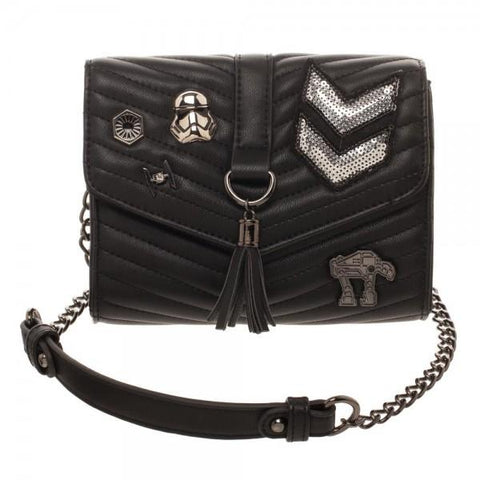 Dark Side Quilted Crossbody Bag with Tassel