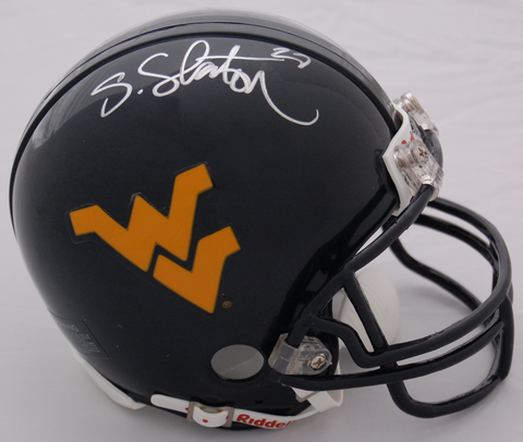 Steve Slaton West Virginia Mountaineers Autographed Mini Helmet