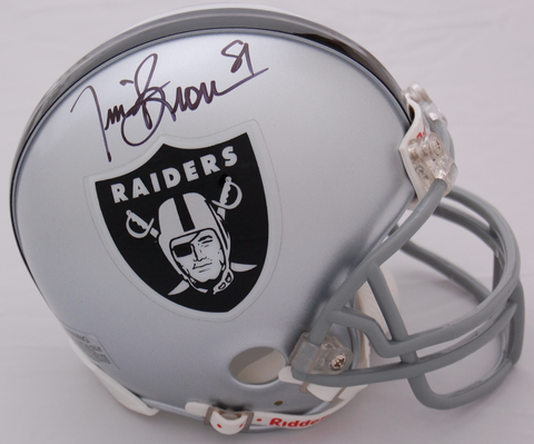 Tim Brown Oakland Raiders Autographed Mini Helmet