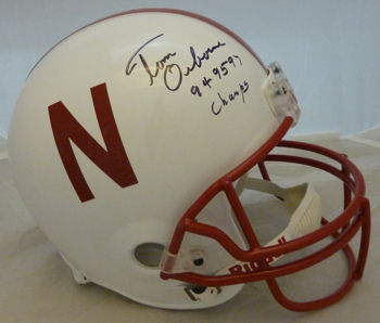 Tom Osborne Nebraska Cornhuskers Autographed Full Size Replica Helmet